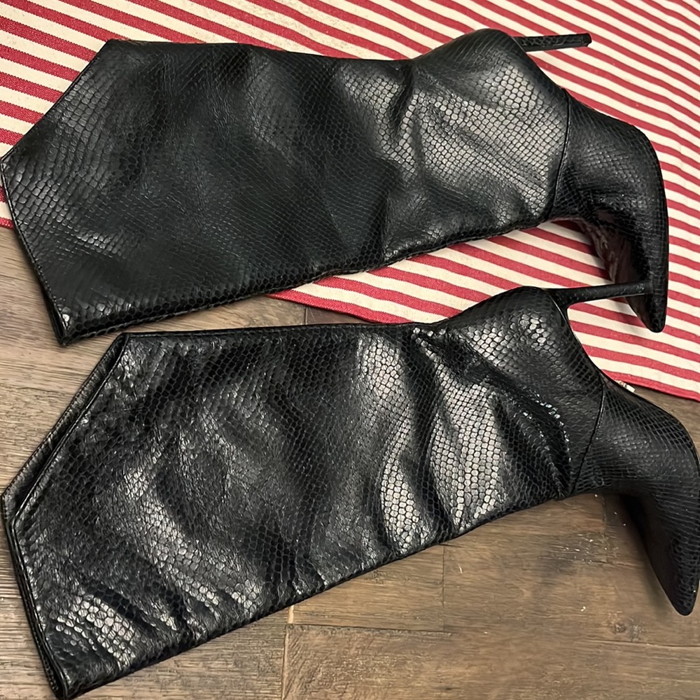 ZARA Blue Collection Snake Skin stiletto Boots - Picture 11 of 16